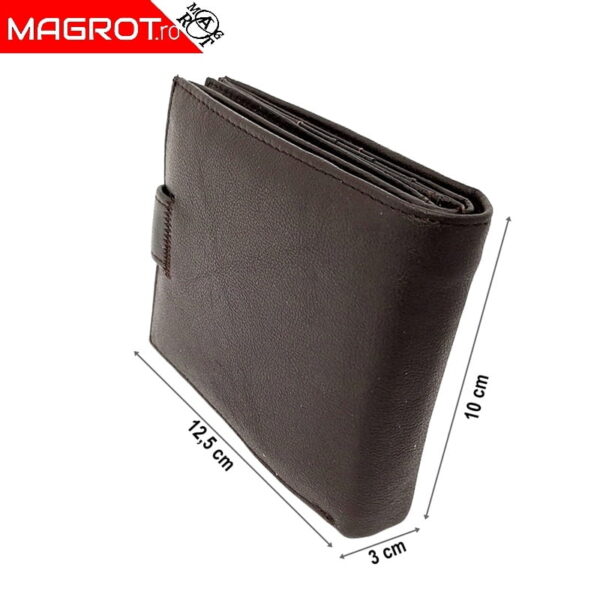 Portofel barbatesc, din piele naturala Hassion 7137, maro, Magrot