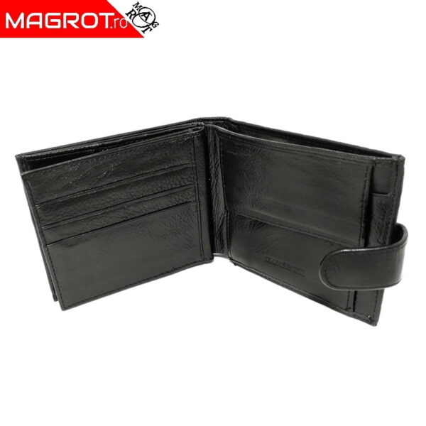 Portofel barbatesc, Hassion 7137, black, din piele naturala