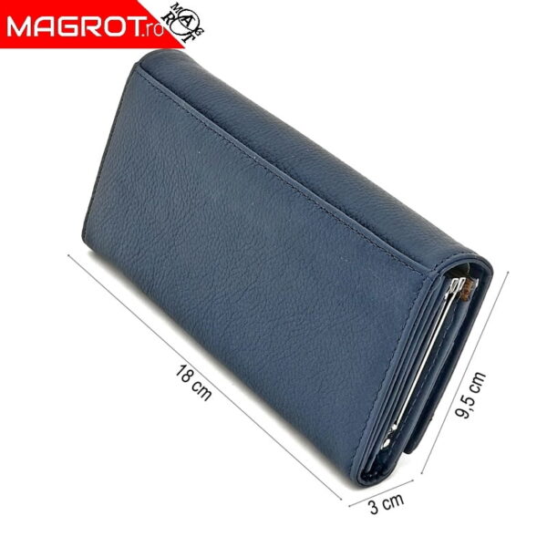 Portofel dama din piele naturala, albastru marin, Magrot shop 13740