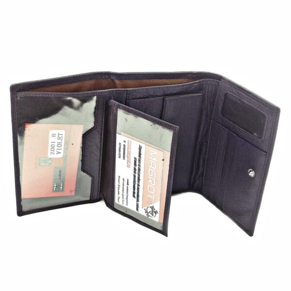 Portofel dama, din piele naturala,Hassion Z001 violet magrot 13753