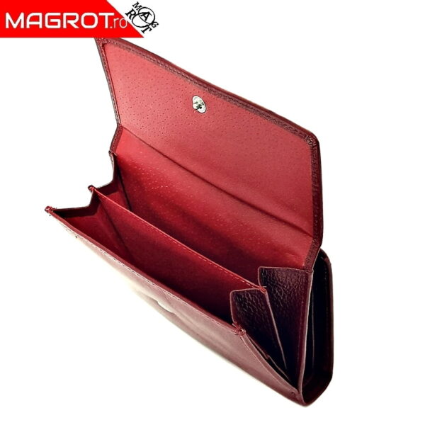 Portofel dama, din piele naturala, Hasssion j017 rosu inchis Magrot 13805