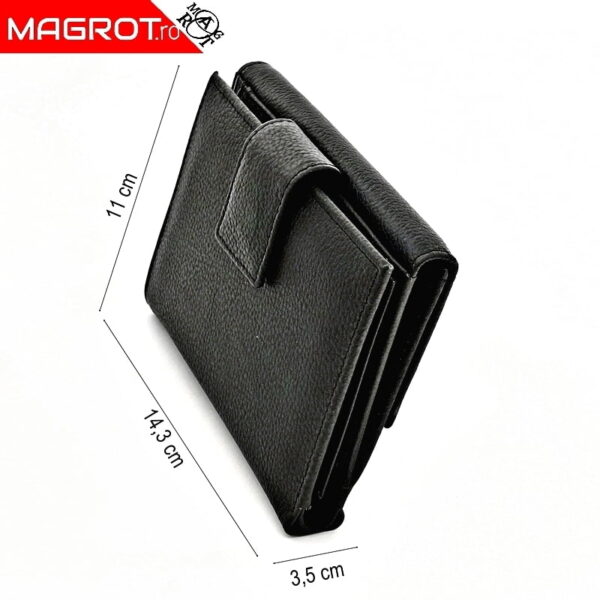 Portofel dama, din piele naturala, Hasssion j017 negru, Magrot 13806