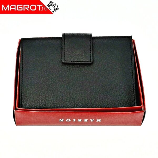 Portofel dama, din piele naturala, Hasssion j017 negru, Magrot 13806
