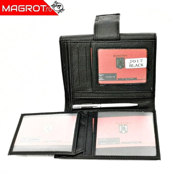 Portofel dama, din piele naturala, Hasssion j017 negru, Magrot 13806