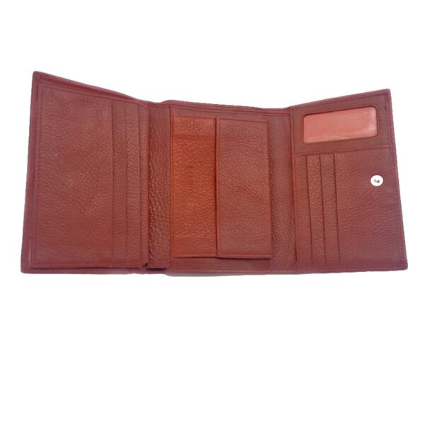 Portofel dama, din piele naturala, magrot, Hassion Z001 red