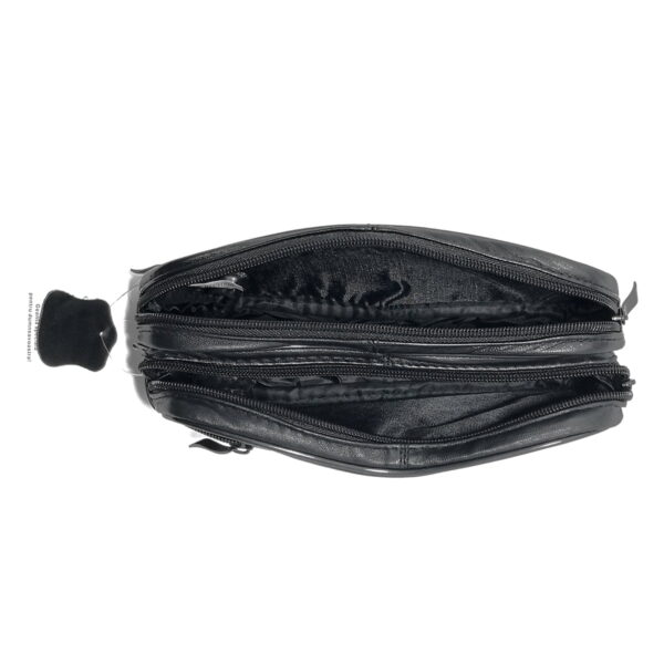 Borsetă Bărbați Neagră din Piele Naturală Netedă,14 x 22 cm, de mana, magrot 8666