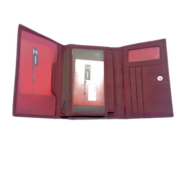 Portofel dama, din piele naturala, magrot, Hassion Z001 visiniu