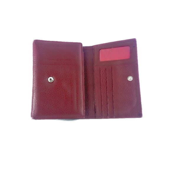 Portofel dama, din piele naturala, magrot, Hassion Z001 visiniu