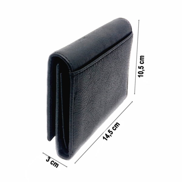 Portofel dama, din piele naturala, magrot, Hassion Z001 negru