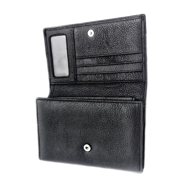 Portofel dama, din piele naturala, magrot, Hassion Z001 negru