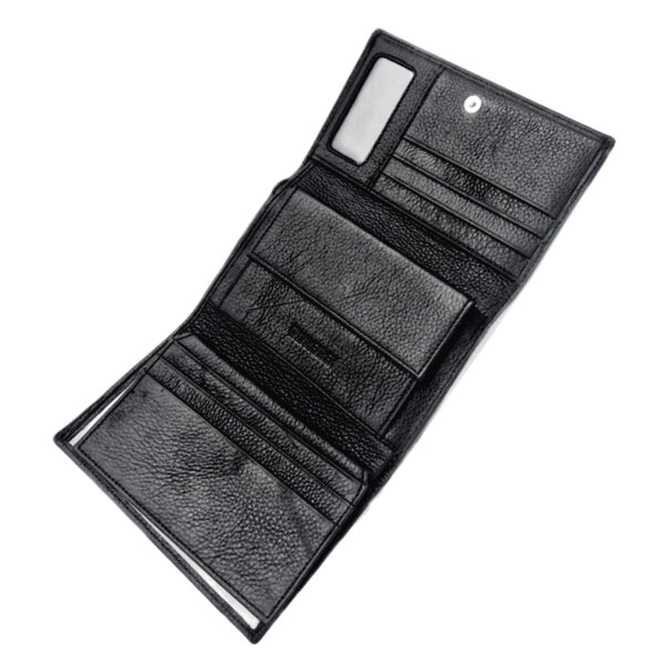 Portofel dama, din piele naturala, magrot, Hassion Z001 negru