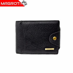 Portofel barbatesc,Shidai, 539 negru, inchidere cu capsa, buzunar exterior