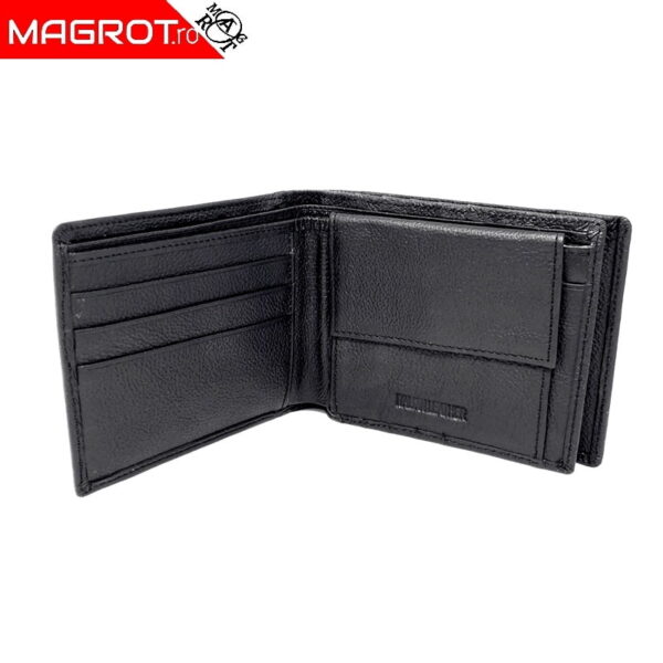 Portofel barbatesc, din piele naturala Hassion, 622 negru -20379