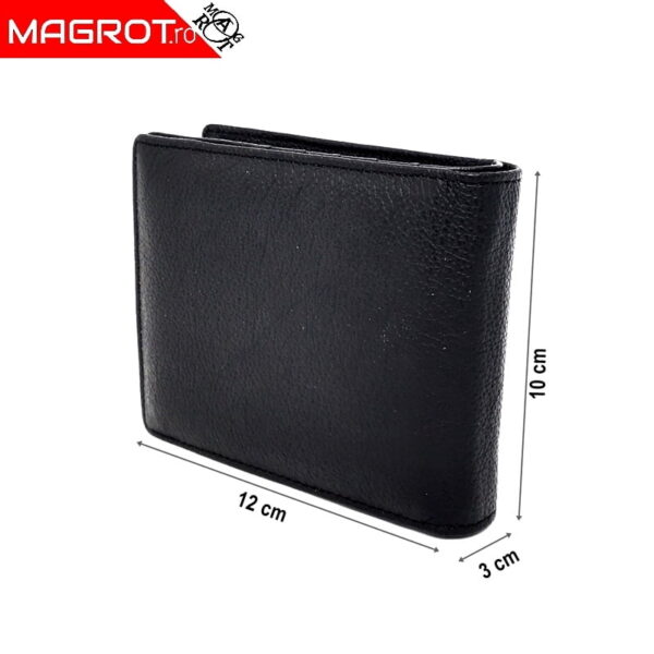 Portofel barbatesc, din piele naturala Hassion, 622 negru -20379
