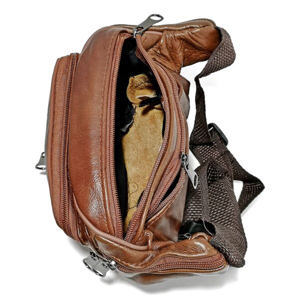 Borseta de brau, din piele naturala maro caramiziu, Magrot 20010