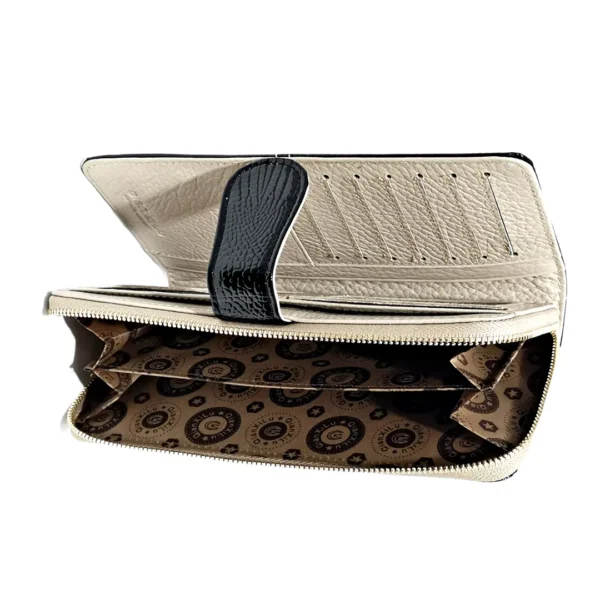 Portofel dama, negru din piele naturala lacuita Eleganță și Refinament cu Magrot 13758