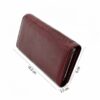 Portofel de dama, din piele naturala, visiniu, Hassion A01 purpleish-red