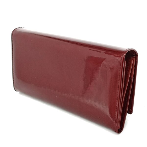 Portofel din piele naturala lacuita, visiniu, Magrot bc51, Magrot 13714