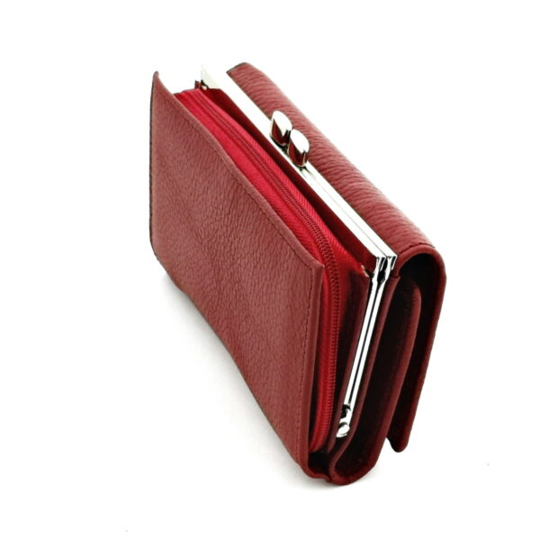 Portofel mic de dama din piele naturala, magrot Hassion, 2155, red, Magrot